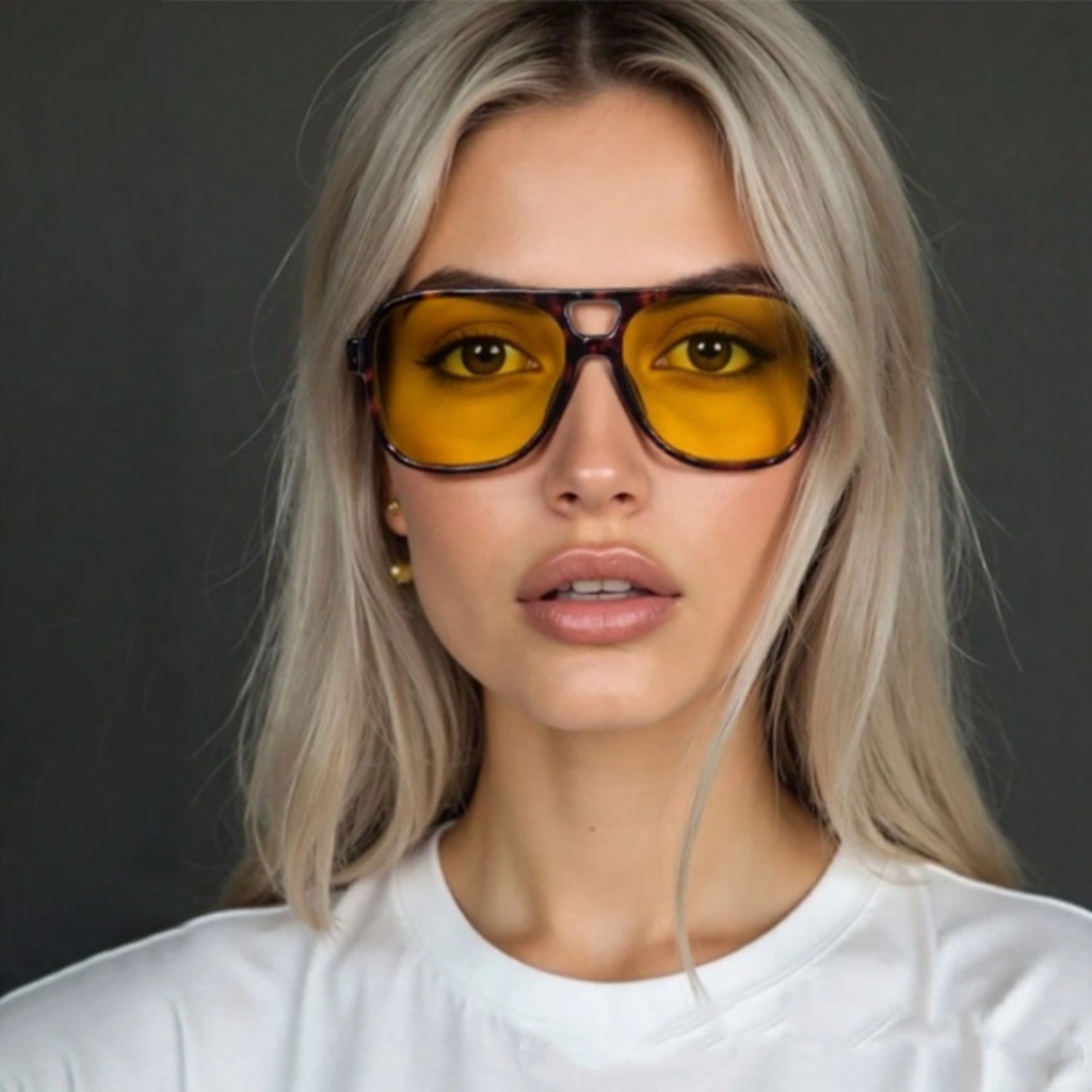 Men'S Fashion Glasses - Kacamata Pilot Double Bridge Desainer Klasik