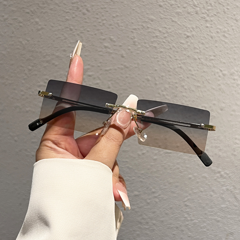 Men'S Fashion Glasses - Kacamata Hitam Tanpa Bingkai Bentuk Persegi