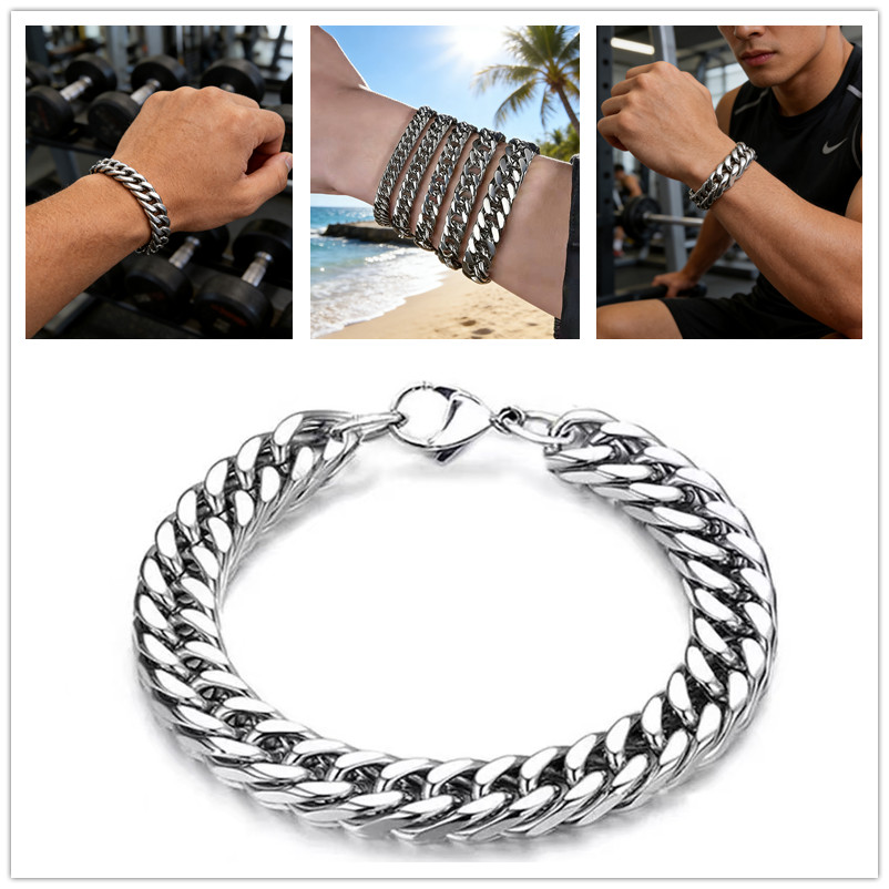 Men'S Fashion Over The Years - 4/6/8/10/12mm Gelang Rantai Baja Tahan Karat