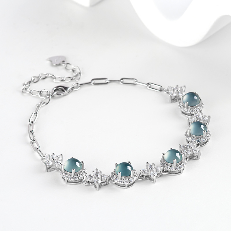 Mens Fashion Bracelet - Gelang Giok Biru Myanmar Batu Giok