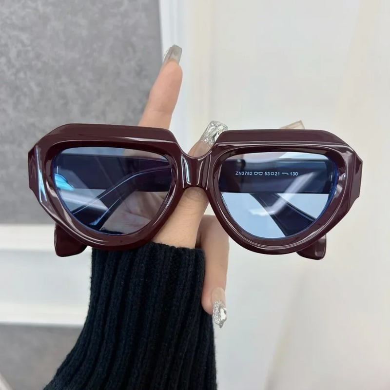 Men'S Fashion Round Glasses - Kacamata Hitam Persegi Vintage Kasual untuk