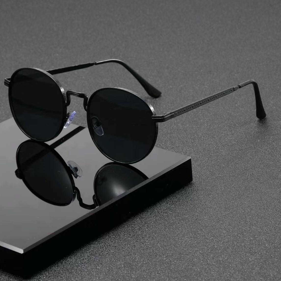 Men'S Fashion Round Glasses - Kacamata Hitam Bulat Klasik Fashion Pria