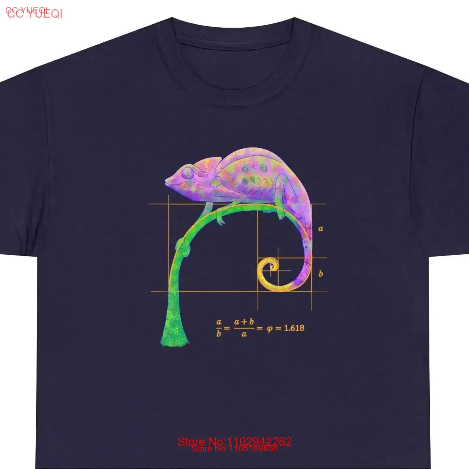 Men'S Fashion Uk - Kaos Fibonacci Chameleon distributor Inggris vintage