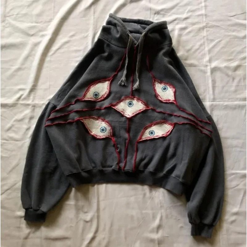 Men'S Fashion Y2K - Pakaian Pria Hoodie Katun Seri Mata