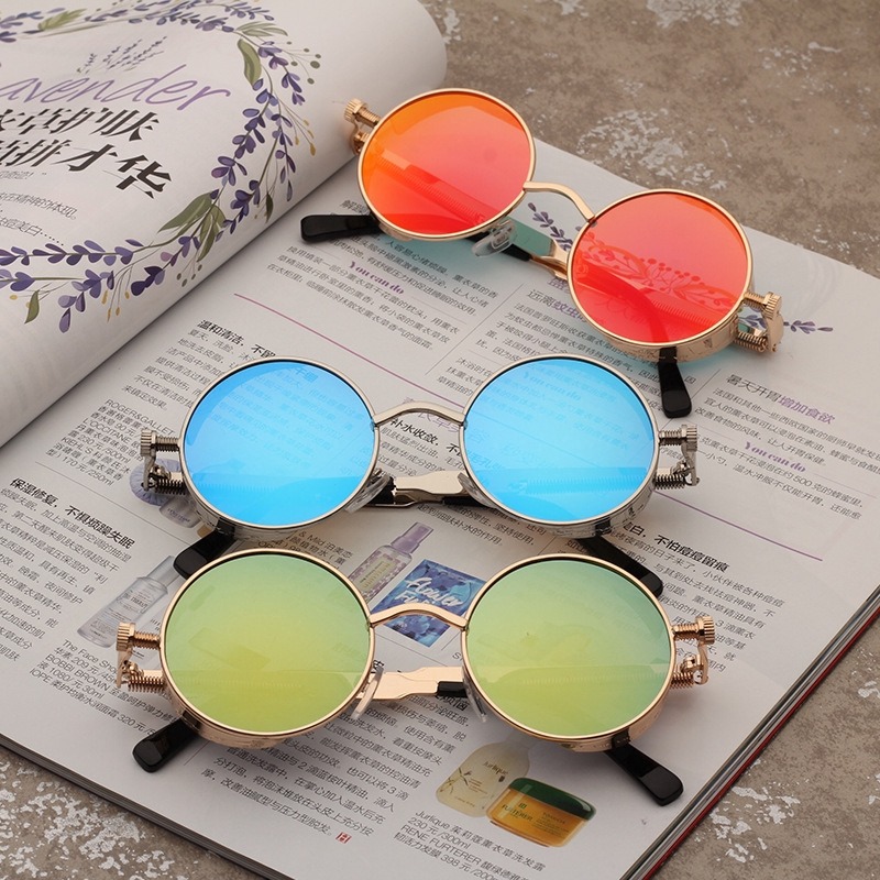 Kacamata Steampunk Logam Pria  - Men'S Fashion Round Glasses ulasan dan harga