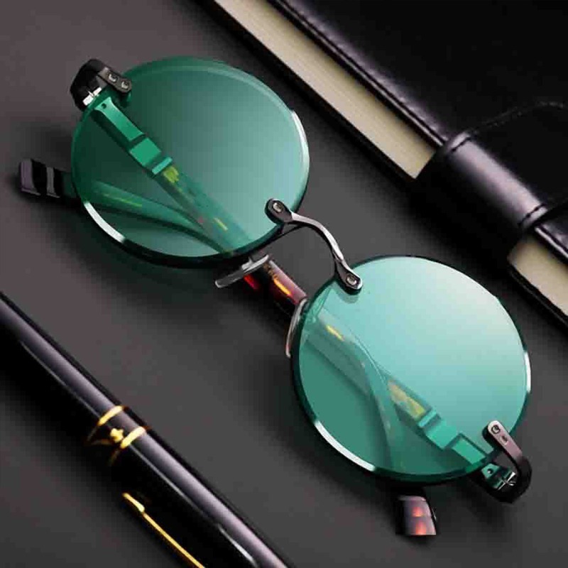 Kacamata Hitam Klasik Tanpa Bi - Men'S Fashion Round Glasses ulasan dan harga