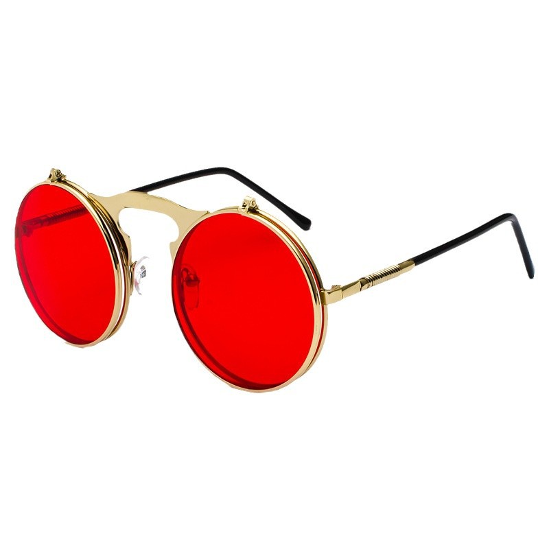 Kacamata Hitam Bulat Merah Ret - Men'S Fashion Round Glasses ulasan dan harga