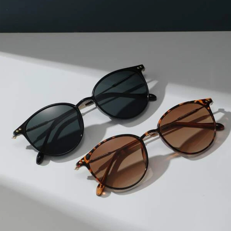 2PCS Kacamata Hitam Bulat Keci - Men'S Fashion Round Glasses ulasan dan harga