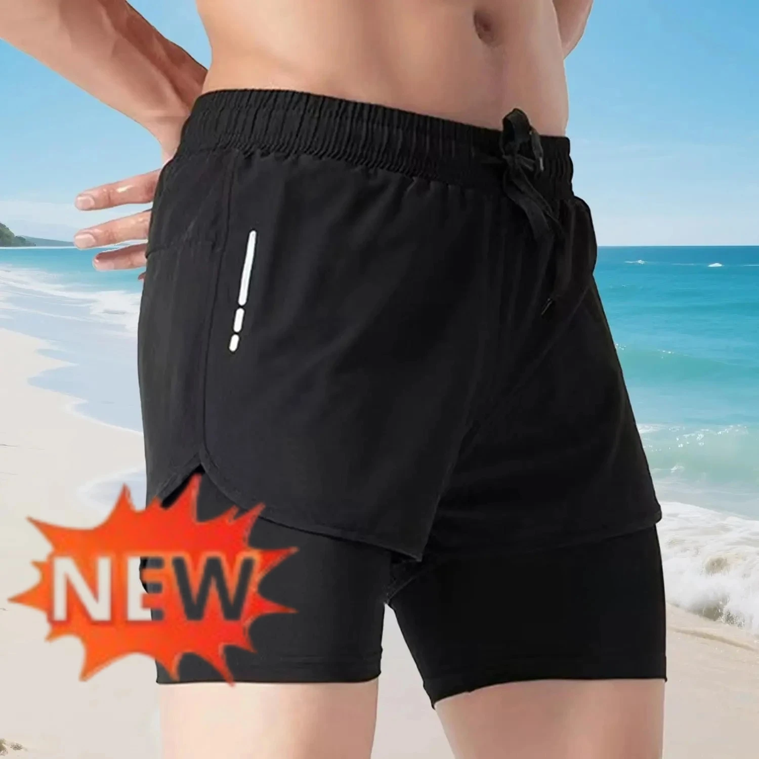 Celana Renang Pria 2-in-1, Cep - Swim Trunk Shorts ulasan dan harga