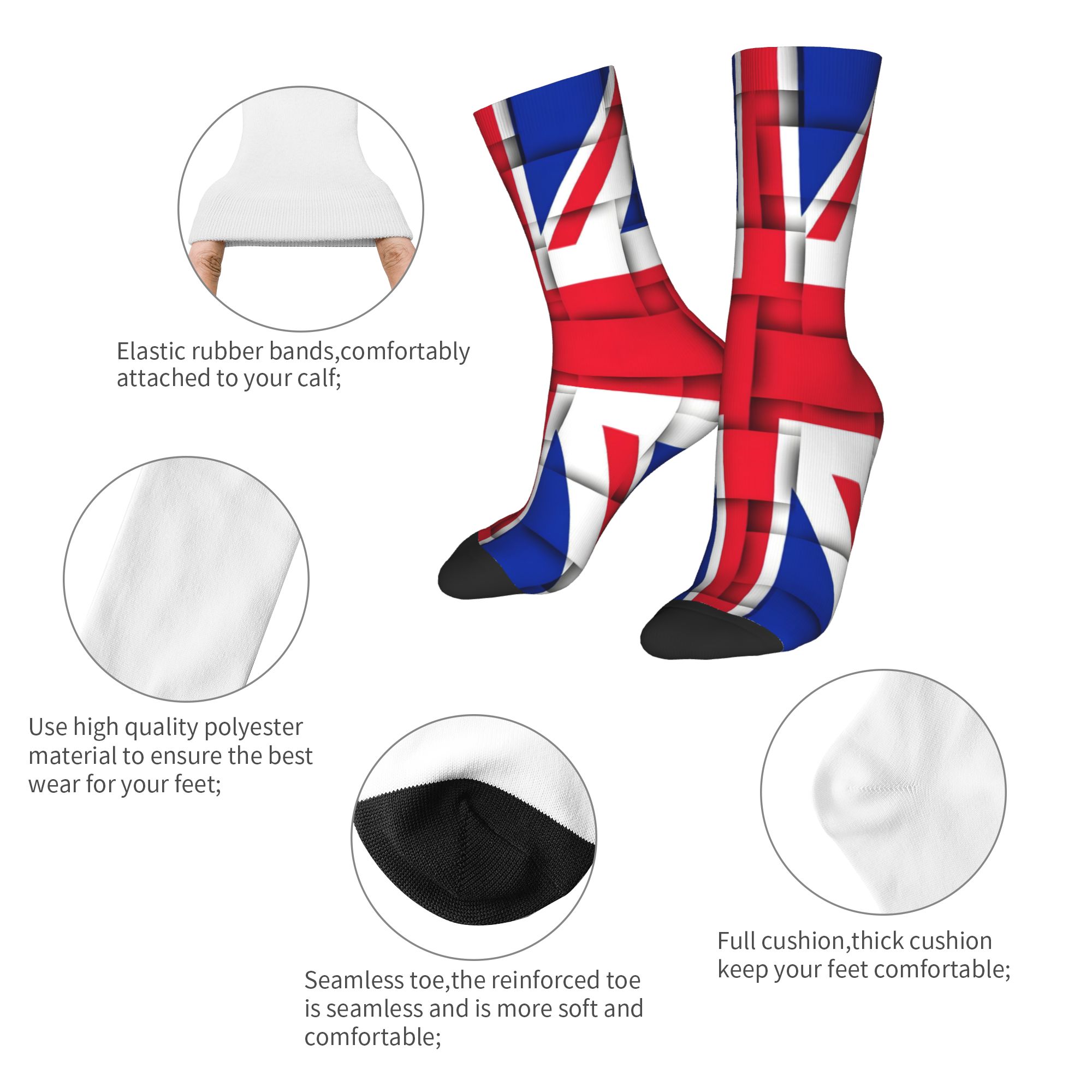 Kaos Kaki Motif Bendera Union  - Men'S Fashion Uk ulasan dan harga