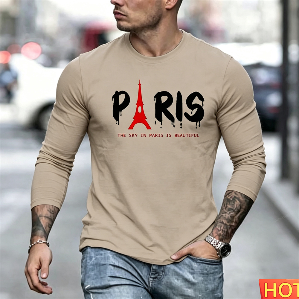 Kaos Lengan Panjang Pria Musim - Men'S Fashion Y2K ulasan dan harga