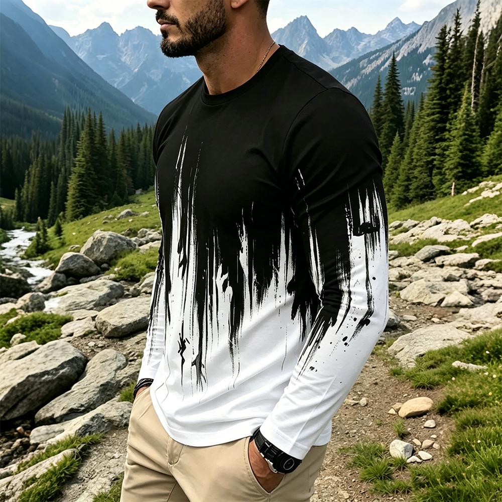 Kaos Lengan Panjang Pria Motif - Men'S Spring Fashion ulasan dan harga