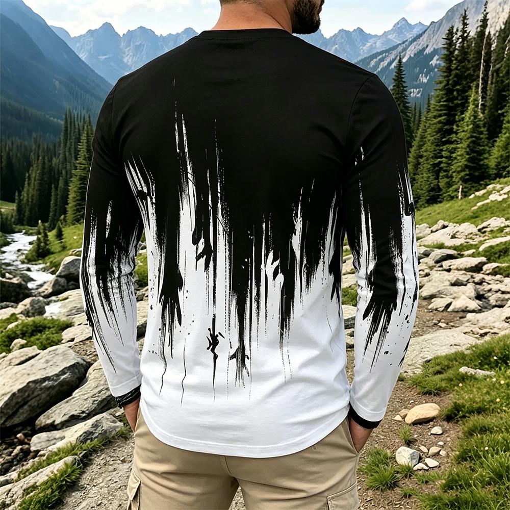 Kaos Lengan Panjang Pria Motif - Men'S Spring Fashion ulasan dan harga